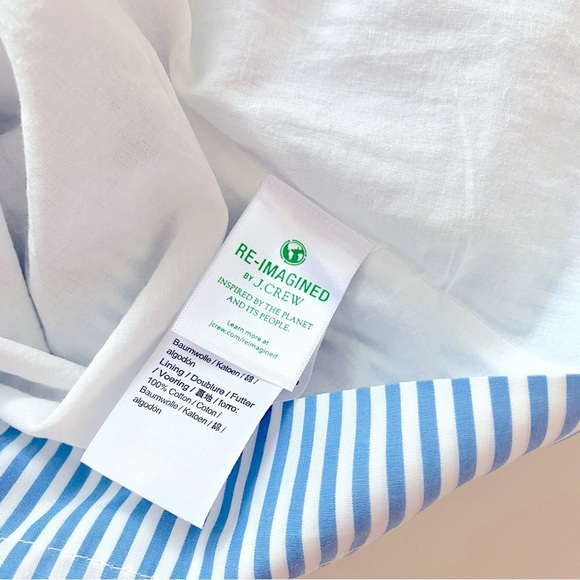 J. Crew Crewcuts Girl's Blue White Stripe Cotton Sleeveless Ruffle Dress Size 10 - Picture 7 of 12